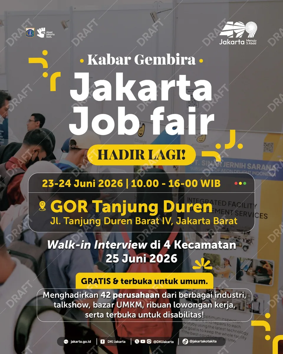 Job Fair Kabupaten Pekalongan 2026 (Suku Dinas TKTE Wilayah Kabupaten Pekalongan Barat) : 23-24 Juni 2026